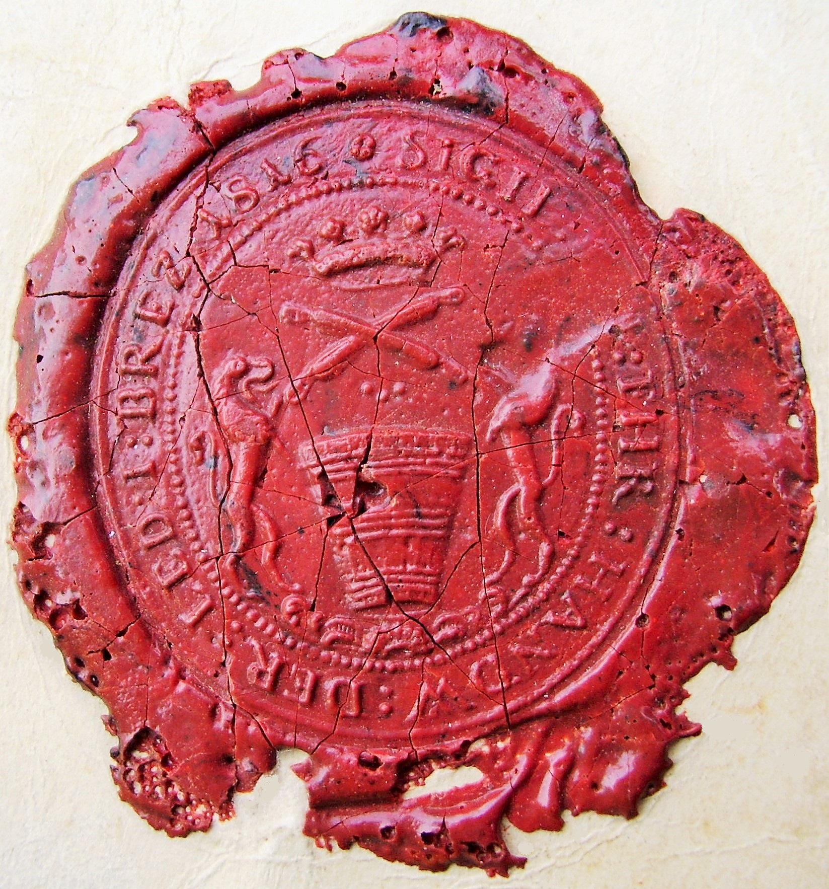 pečať brezovského garbiarskeho cechu s vročením 1816