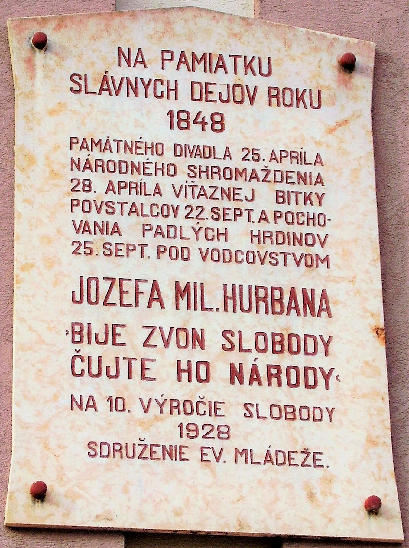 pamätná tabuľa na Šaškovom dome